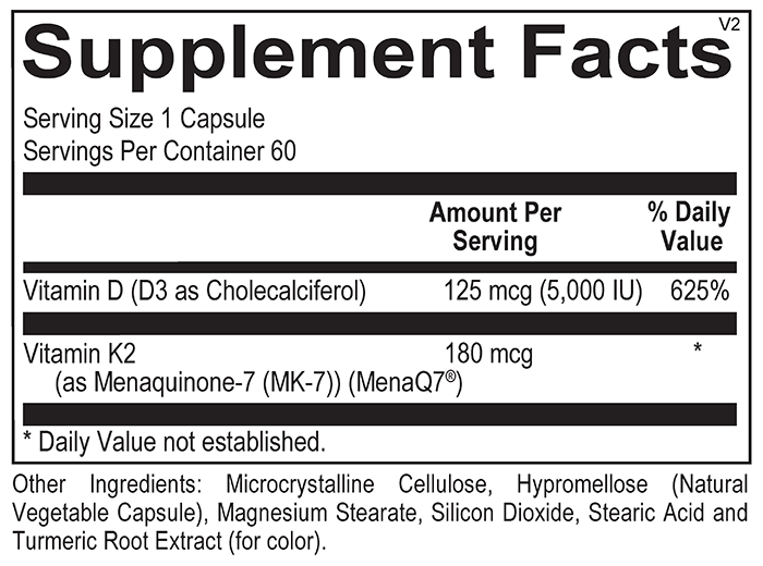 Vitamin D 5,000 + K2 60 caps